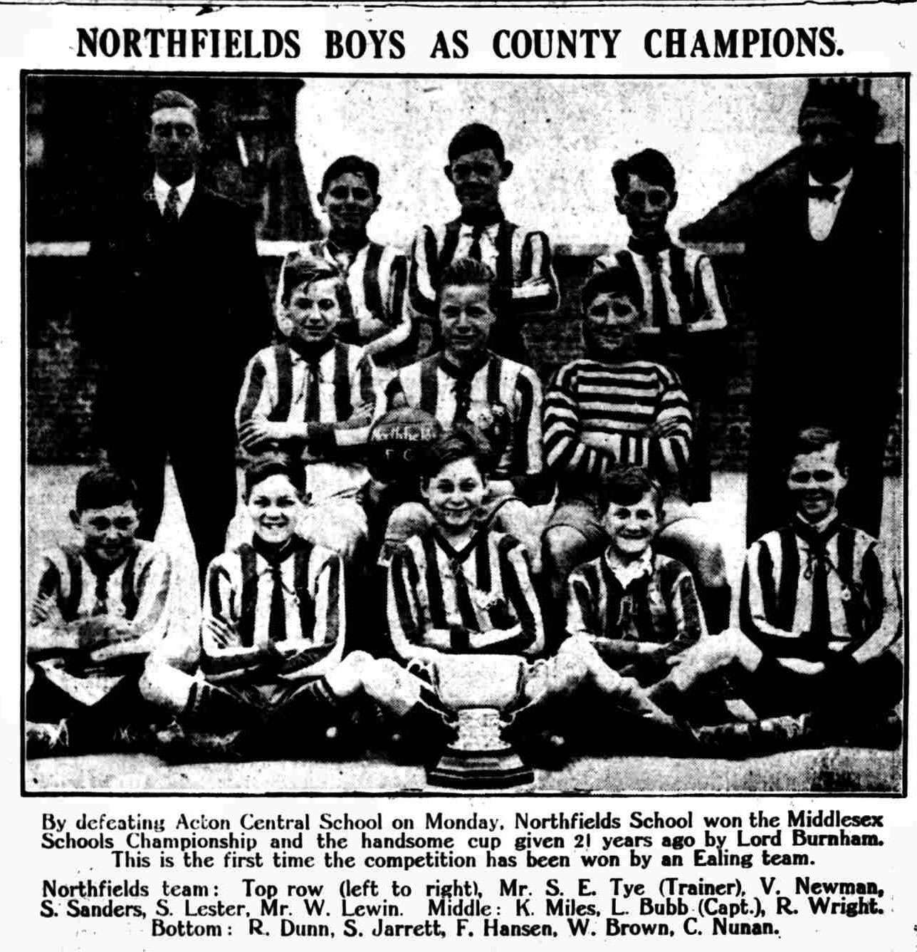 A Brief History of the Association Middlesex Schools' Football